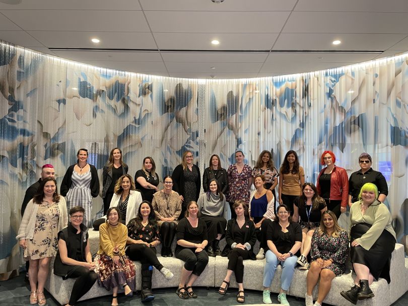 Group photo of the inaugural cohort of Warner Bros. Games’ Women & Non-Binary Leadership Development Program.